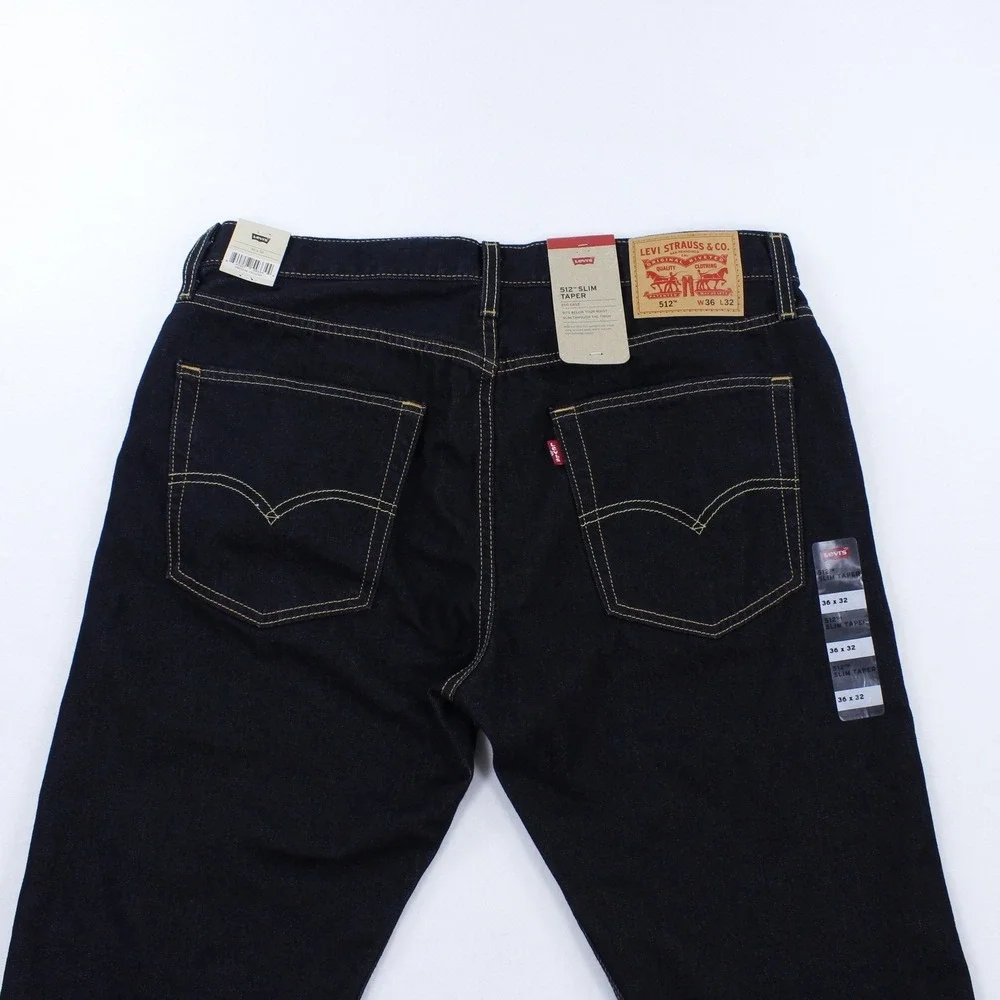Levi's 512 Slim Taper Men's Jeans W36 L32 Dark Ink Indigo New With Tags